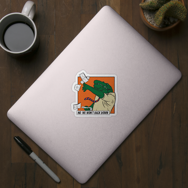 Vintage We Won't Back Down // Florida Blue & Orange Comic Swamp Alligator by SLAG_Creative